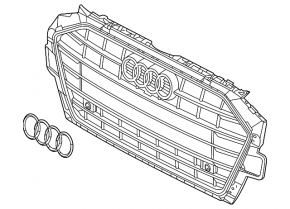 Решетка радиатора grill голая Audi A4 B9 20-25 без эмблемы