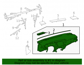Panou frontal bord fără AIRBAG Toyota Camry v70 21-24 gri