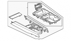 Suport pahar ornament consolă centrală Nissan Murano 25-26 Platinum, SL, gri închis