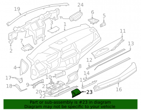 Бокс карман передней панели водительский BMW X5 F15 14-18 черный