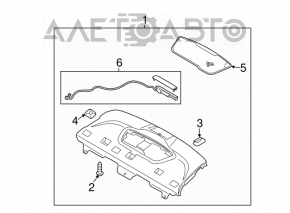 Полка задняя Hyundai Sonata 11-15 черная, hybrid, со стоп сигналом, царапины
