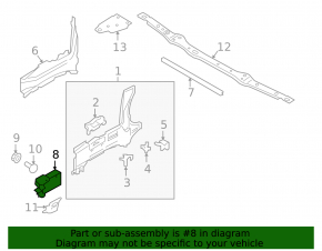 Клык лонжерона передний правый Volvo XC60 18-26 T5, T6, B5, B6
