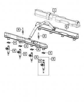 Suport de fixare a injectorului de combustibil Jeep Compass 17- 2.4