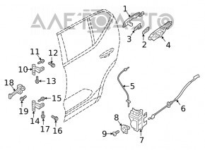 Петля двери верхняя задняя правая Volvo XC40 16-