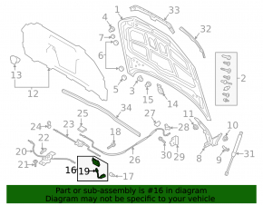 Замок капота левый Audi A4 B9 17-25