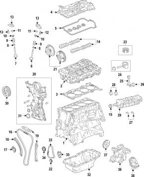 Блок цилиндров голый Mazda CX-9 16-21 2.5T под шлифовку