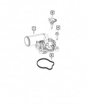 Корпус термостата Jeep Grand Cherokee WK2 16-22 3.6 в сборе 2 части