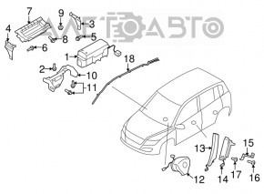 Подушка безопасности airbag пассажирская в торпеде VW Tiguan 09-18
