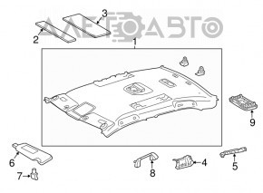 Обшивка потолка Toyota Camry v50 12-14 usa без люка беж, под химчистку, надрыв