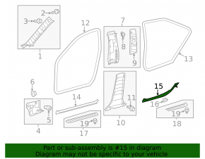 Накладка порога задняя правая внутренняя Toyota Avalon 13-18 черная, царапины