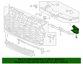 Дефлектор решетки радиатора правый Honda HR-V 23-26 Ex-l, outer, Lx, outer
