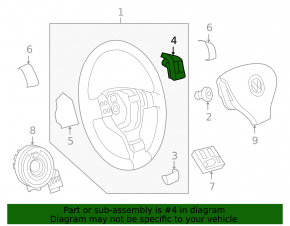 Кнопки управления на руле VW Tiguan 09-11