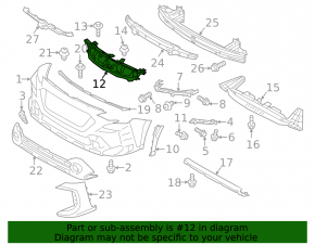 Крепление переднего бампера центральное верхнее Subaru Outback 20-23