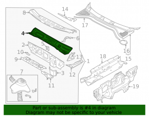 Поддон дворников металл VW Jetta 19-26