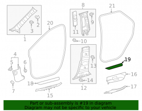 Decorație exterioară spate dreapta Lexus RX350 RX450h 16-22 negru, zgârieturi