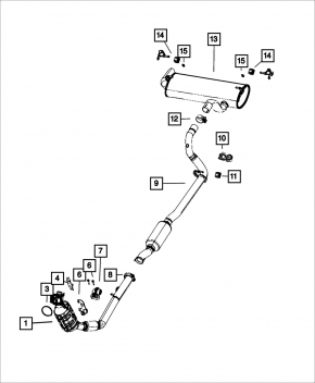 Кронштейн выпускной трассы средней части Jeep Compass 23-26 2.0T