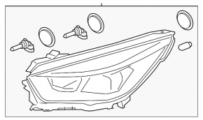 Фара передняя левая Ford Escape MK4 20-22 галоген