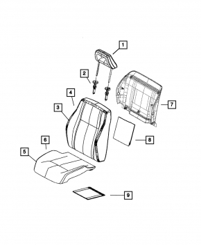 Водительское сидение Jeep Compass 11-14 без airbag, ткань беж