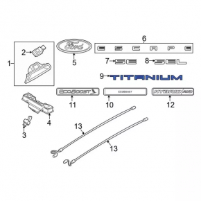 Эмблема надпись TITANIUM двери багажника Ford Escape MK4 20-22