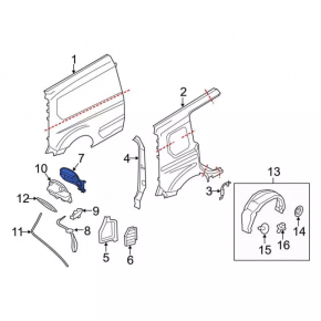 Лючок бензобака с корпусом Ford Transit Connect MK2 13-18