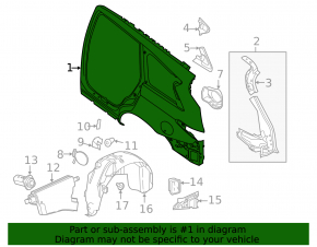 Четверть крыло задняя правая Infiniti JX35 QX60 13-20 дорест, бордовый, вмятины
