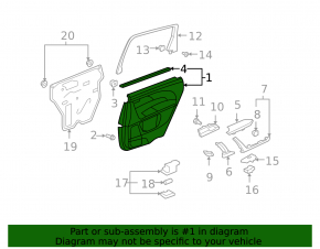 Обшивка двери карточка задняя правая Acura MDX 07-09