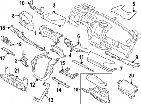 Накладка колени водителя Subaru Forester 25-26