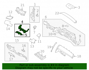 Накладка щитка приборов Hyundai Tucson 22-26 4.2" 1.6T HEV, с обрамлением рулевой колонки, черное с хром, царапины