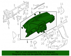 Торпедо передняя панель без AIRBAG Ford Fusion mk5 13-16 черная под start-stop и динамик