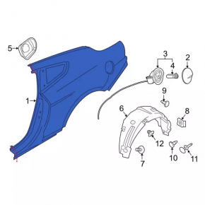 Крыло заднее правое Ford Mustang mk6 15-23 купе