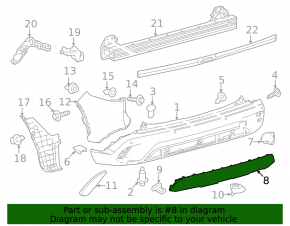 Накладка заднего бампера Toyota Corolla Cross 22-26 L, LE, XLE