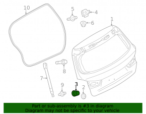 Отбойник двери багажника левый Mitsubishi Outlander 14-22