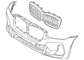 Решетка радиатора grill BMW X3 G01 22-24 M40i