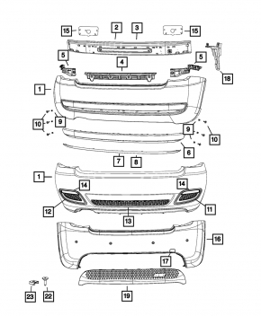 Решетка заднего бампера Fiat 500 12-17