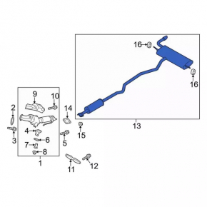 Катализатор второй Ford Fusion mk5 13-16 2.5,отпилен