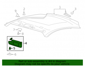Козырек левый Ford Mustang mk6 15-23 купе черный, залом