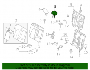 Подголовник 2 ряда центральный Toyota Highlander 20-26 кожа черная, Limited, XLE