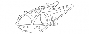 Far dreapta față Toyota Prius 30 12-15, gol, cu halogen plug-in