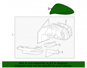 Capac superior al oglinzii laterale stânga Toyota Rav4 16-18 pentru semnalizator, alb