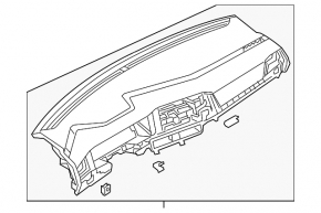 Torpedo panoul frontal fără AIRBAG VW Jetta 19- nou neoriginal