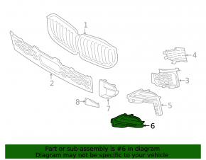 Ornament grilă bară față stânga pentru BMW X5 G05 19-25 2019-23. Fără modelul M, cu pachetul M