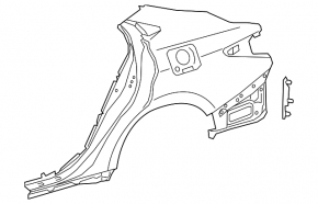 Aripă spate dreapta Lexus ES 19-26 sub BSM