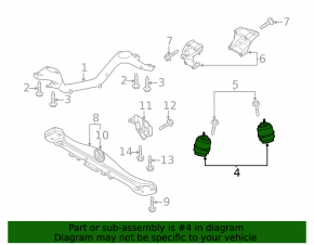 Подушка двигателя левая VW Touareg 11-17 3.6
