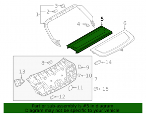 Полка багажника Audi A5 F5 17-24 5D перед, черн, под химч