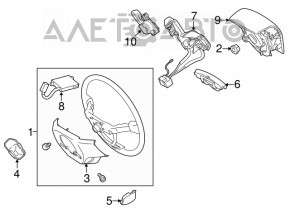 Руль голый Lexus RX350 RX450h 10-12 дорест кожа черн с деревом, без кнопок