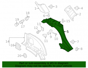 Обшивка арки багажника верхняя левая Mini Cooper Countryman R60 10-16 черн