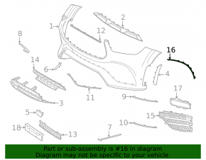 Grilă bară față dreapta pentru Mercedes GLE 53 21-23 pachet AMG