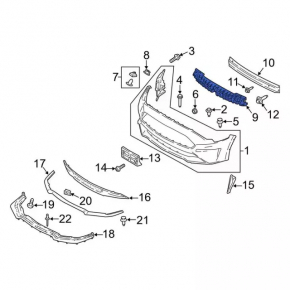 Абсорбер переднего бампера Ford Mustang mk6 18-23 рест