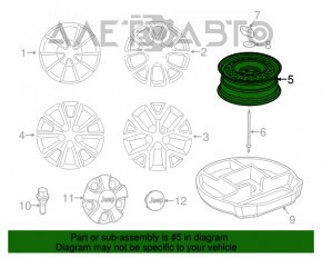 Запасное колесо докатка Jeep Cherokee KL 14-23 R17 245/65, полноразмерная