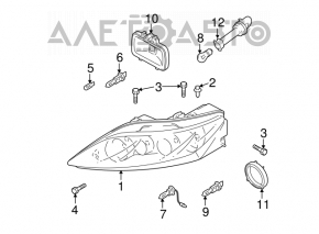 Фара передняя правая Mazda6 03-05 usa дорест светлая